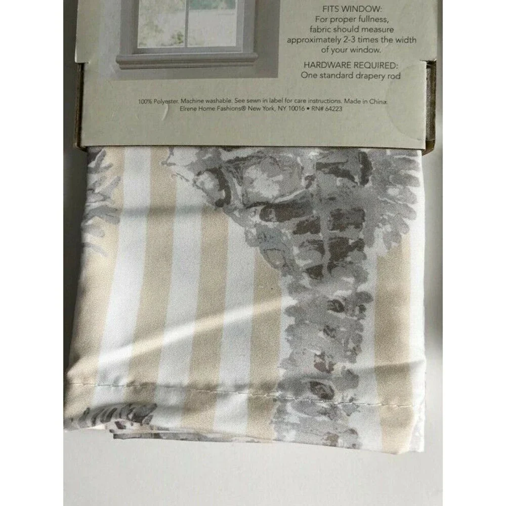 Seahorse Neposit Valance Set Of 2 Summer Beach House White Beige Shells 52x15